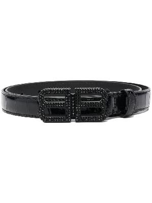 Balenciaga - Black BB Hourglass Embossed Leather Belt