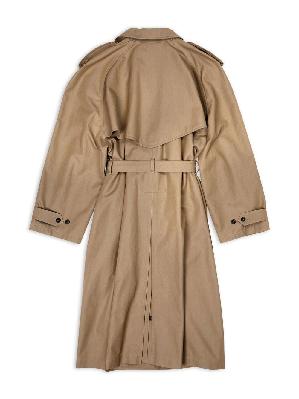Balenciaga - Brown Oversized Double-Breasted Trench Coat
