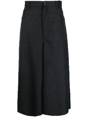Balenciaga - Black Wide Leg Wool Culottes
