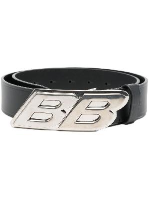 Balenciaga - Black Logo Buckle Leather Belt