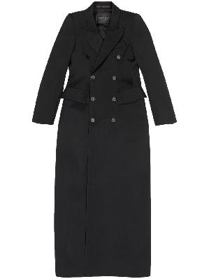 Balenciaga - Black Hourglass Double Breasted Wool Coat