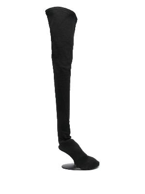 Balenciaga - Black Thigh High Abstract 100 Heel Boots