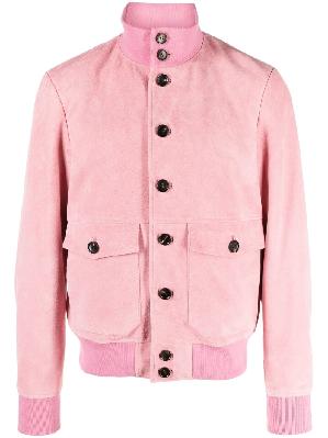 Bally - Pink Button-Up Leather Jacket
