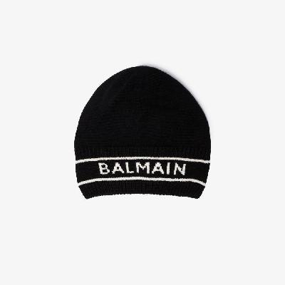 Balmain - Black Logo Intarsia Beanie Hat