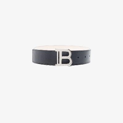 Balmain - Black Logo Plaque Leather Belt