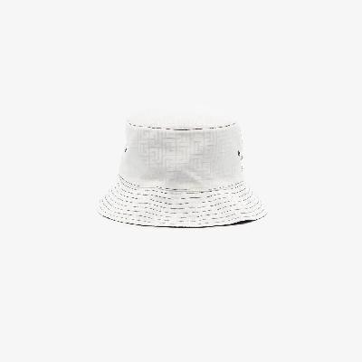 Balmain - White And Black Reversible Monogram Bucket Hat