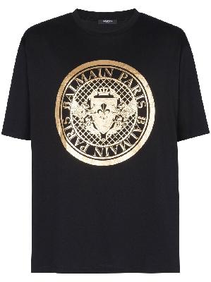 Balmain - Black Logo Print Cotton T-Shirt