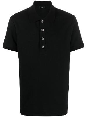 Balmain - Black Jacquard Logo Cotton Polo Shirt