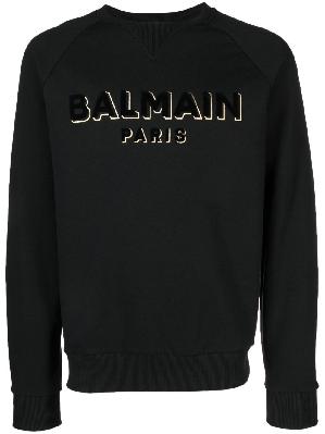 Balmain - Black Logo Print Cotton Sweatshirt
