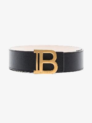 Balmain - Logo-Plaque Leather Belt