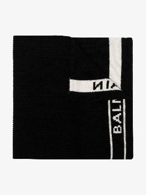 Balmain - Logo-Intarsia Wool-Cashmere Scarf