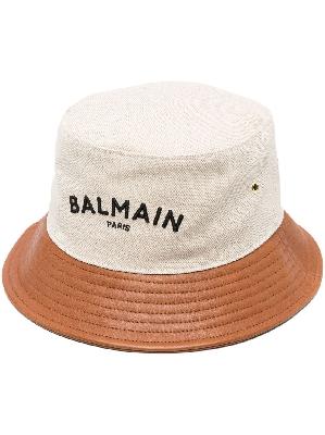 Balmain - Neutral Logo Embroidered Bucket Hat