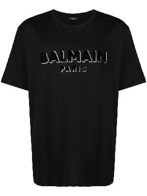 Balmain - Black Logo Print Cotton T-Shirt