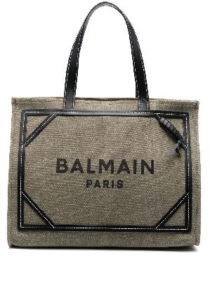 Balmain - Green B-Army Mini Canvas Tote Bag