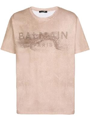 Balmain - Neutral Desert Print Logo T-Shirt