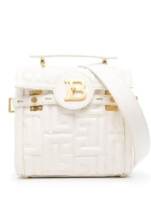 Balmain - White B-Buzz 23 Quilted Leather Top Handle Bag