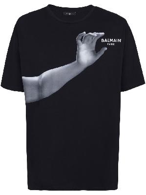 Balmain - Black Statue Print Cotton T-Shirt