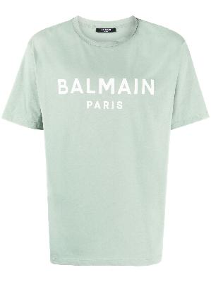 Balmain - Green Logo Print T-Shirt