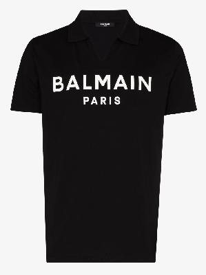 Balmain - Black Logo Print Polo Shirt