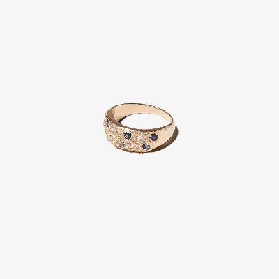 Bleue Burnham - 9K Yellow Gold Mini Riviera Sapphire Ring