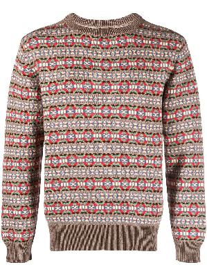BODE - Brown Delhi Fair Isle Cotton Sweater