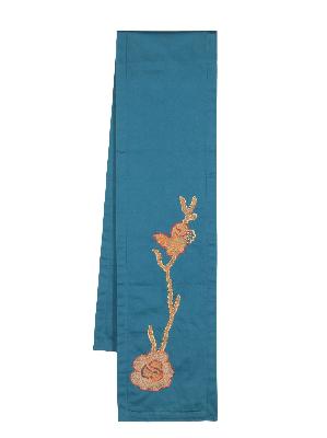 BODE - Blue Bell Flower Embroidered Scarf