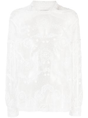 BODE - White Contour Embroidered Shirt