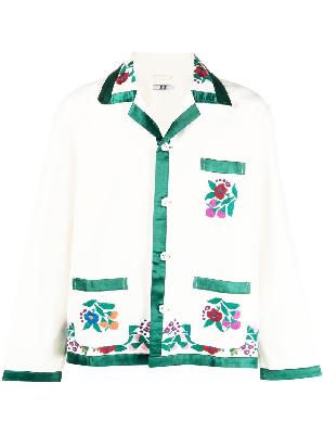 BODE - White Floral Embroidered Shirt
