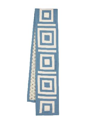 BODE - Blue Reversible Printed Quilted Scarf