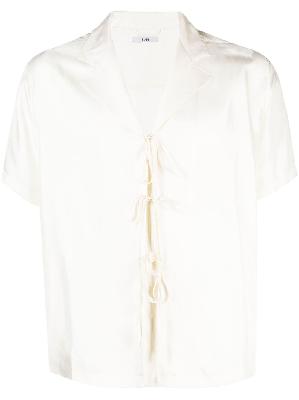 BODE - Neutral Front-Tie Silk Shirt