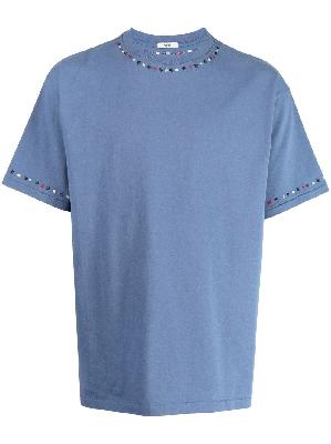 BODE - Blue Blooming Garland Embroidered T-Shirt