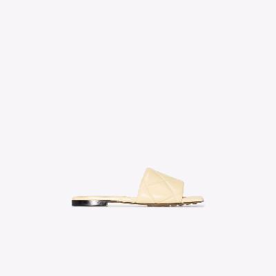 Bottega Veneta - Yellow Rubber Lido Quilted Leather Sandals