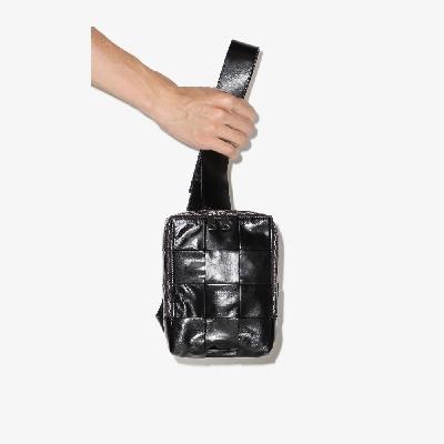 Bottega Veneta - Black Cassette Mini Intreccio Leather Crossbody Bag