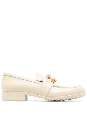 Bottega Veneta - Neutral Madame Chain Detail Leather Loafers