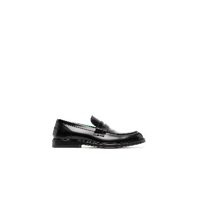 Bottega Veneta - Black Tie Brushed Leather Loafers