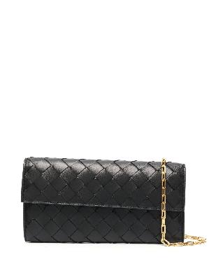 Bottega Veneta - Black Intrecciato Leather Clutch Bag