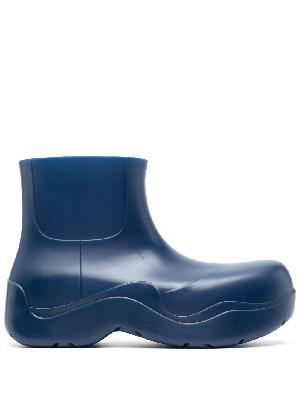 Bottega Veneta - Blue Puddle Rubber Ankle Boots