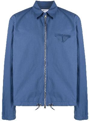 Bottega Veneta - Blue Cotton Zip-Up Shirt Jacket