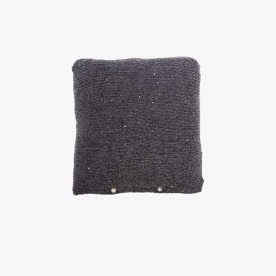 Brunello Cucinelli - Grey Embellished Knit Cushion