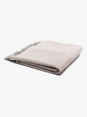 Brunello Cucinelli - Grey Silk Double Cloth Fringe Edge Blanket