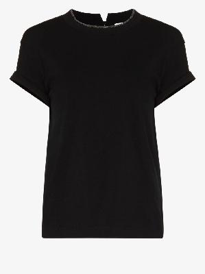 Brunello Cucinelli - Black Monili Beaded Cotton T-Shirt