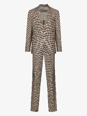 Brunello Cucinelli - Brown Single-Breasted Houndstooth Wool Suit