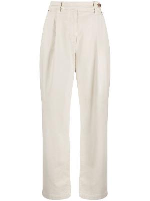 Brunello Cucinelli - Neutral High Waist Cotton Trousers
