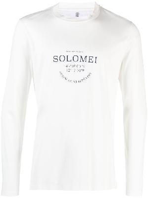 Brunello Cucinelli - White Logo Print Long Sleeve T-Shirt
