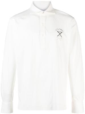 Brunello Cucinelli - White Logo Print Polo Shirt