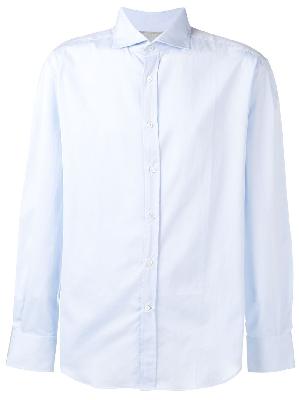 Brunello Cucinelli - Blue Spread Collar Cotton Shirt