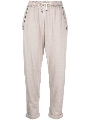 Brunello Cucinelli - Neutral Cropped Track Pants