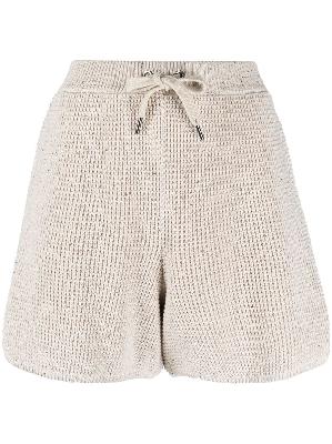 Brunello Cucinelli - Neutral Knitted Drawstring Shorts