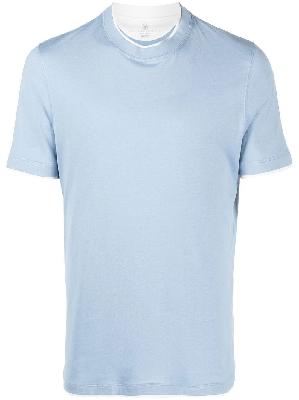 Brunello Cucinelli - Blue Crew Neck Cotton T-Shirt