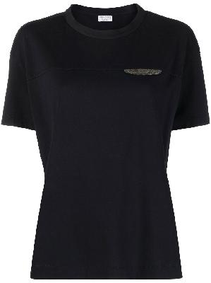 Brunello Cucinelli - Black Monili Embellished T-Shirt